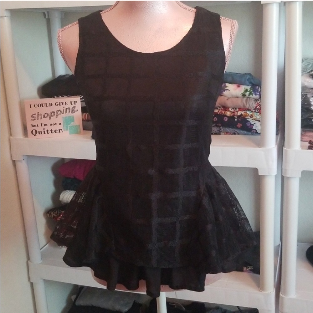 BOGO 50% off! Beautiful Black Lace Peplum Top